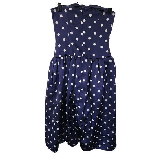 Self-Portrait Polka Dot Satin Midi Dress Sz 0 - Picture 6 of 11